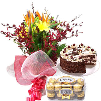 Exotic Flowers Cake Chocolate